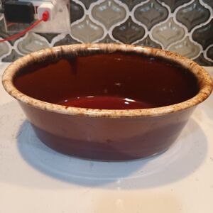 Hull Oven Proof U.S.A. Brown Pottery Oval Dish